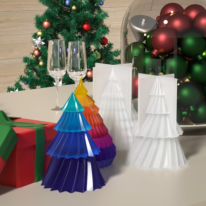 3D Christmas Tree Silicone Resin Mold – DIY Epoxy Decorative Candle & Craft Casting Mold - Image 6