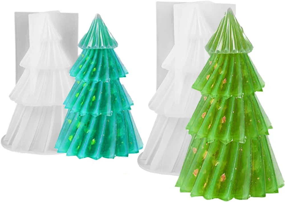 3D Christmas Tree Silicone Resin Mold – DIY Epoxy Decorative Candle & Craft Casting Mold - Image 8