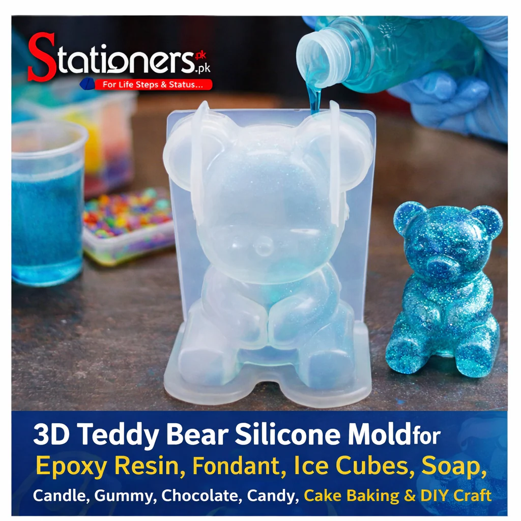 3D Teddy Bear Silicone Mold for Epoxy Resin, Fondant, Ice Cubes, Soap, Candle, Gummy, Chocolate, Candy, Cake Baking & DIY Craft Decoration Projects - Image 3