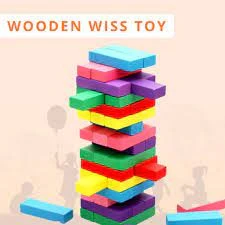 54-Piece Colorful Wooden Jenga Game – Fun, Interactive, Classic Stacking Toy for Kids' Entertainment and Skill Development - Image 5