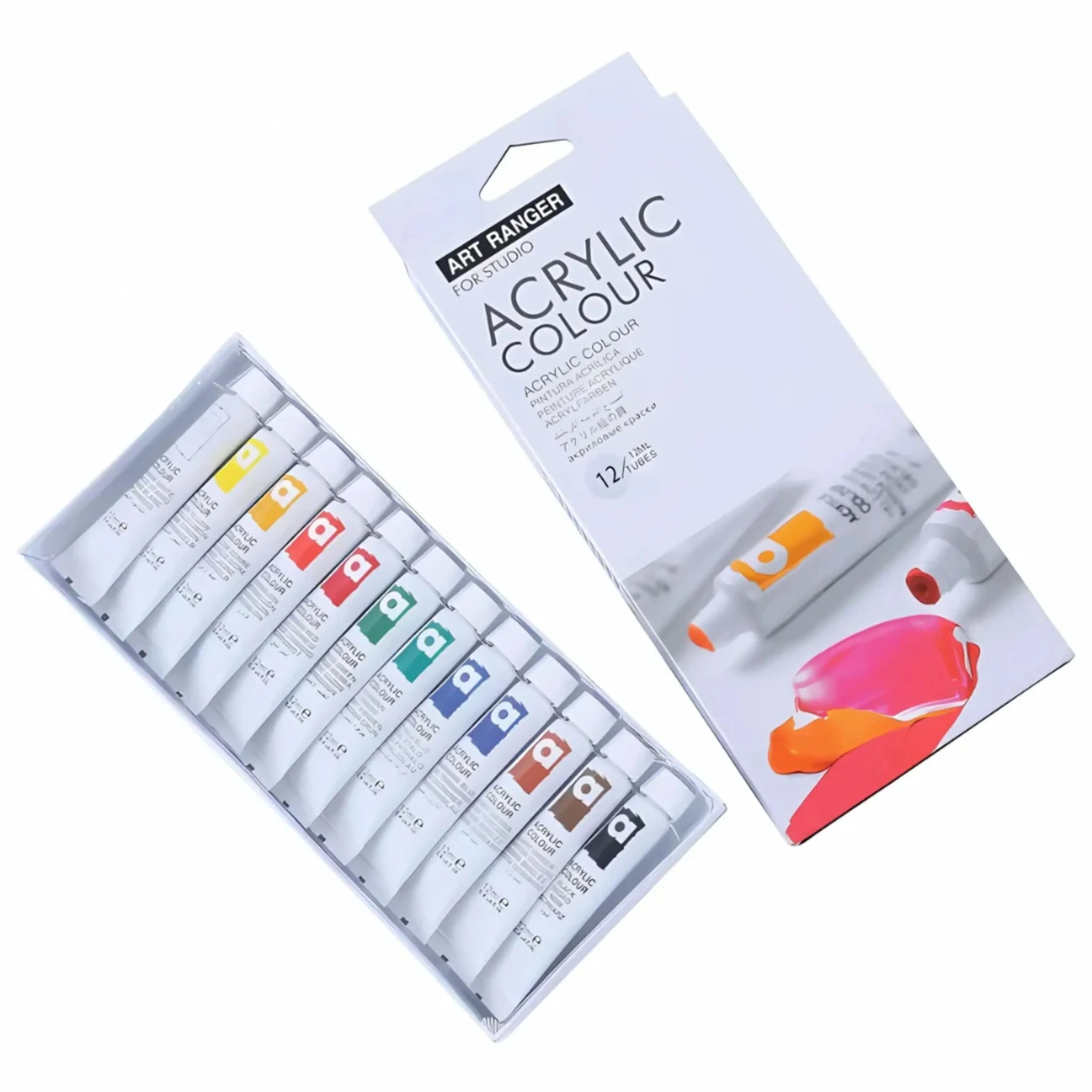 Acrylic Colour (12Pcs) Set - 15ml - Art Rangers