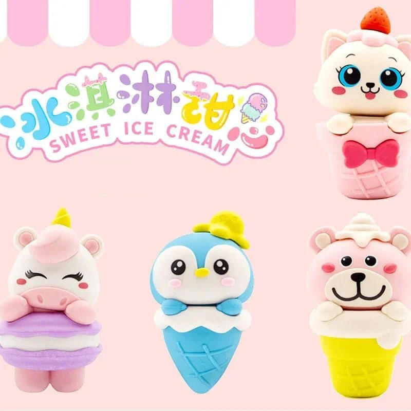 Animal Ice Cream Eraser for Best Return Gift for Girls & Boys (1Pack) - Image 6