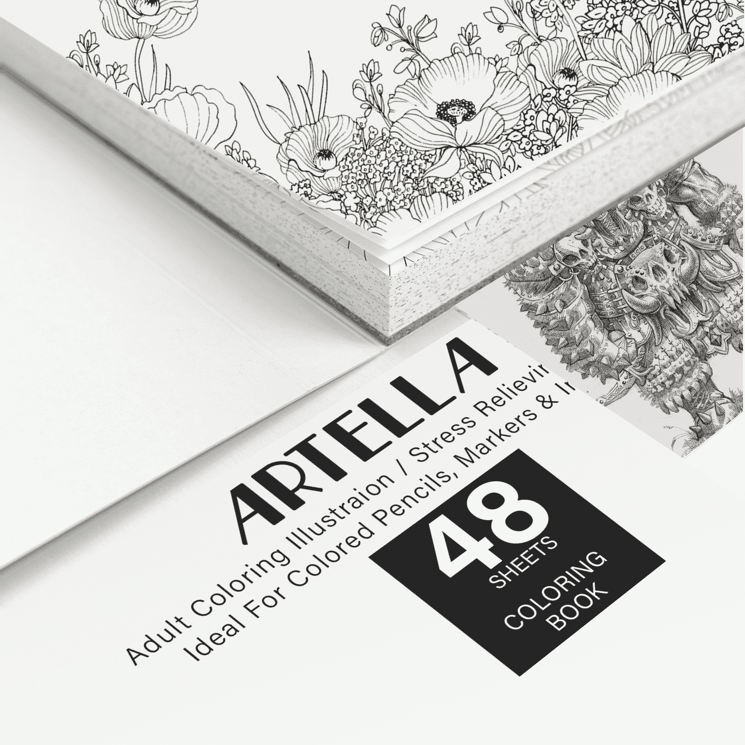Artella Adult Coloring Book 48 Design 7 x 9.5 inches. - Image 3
