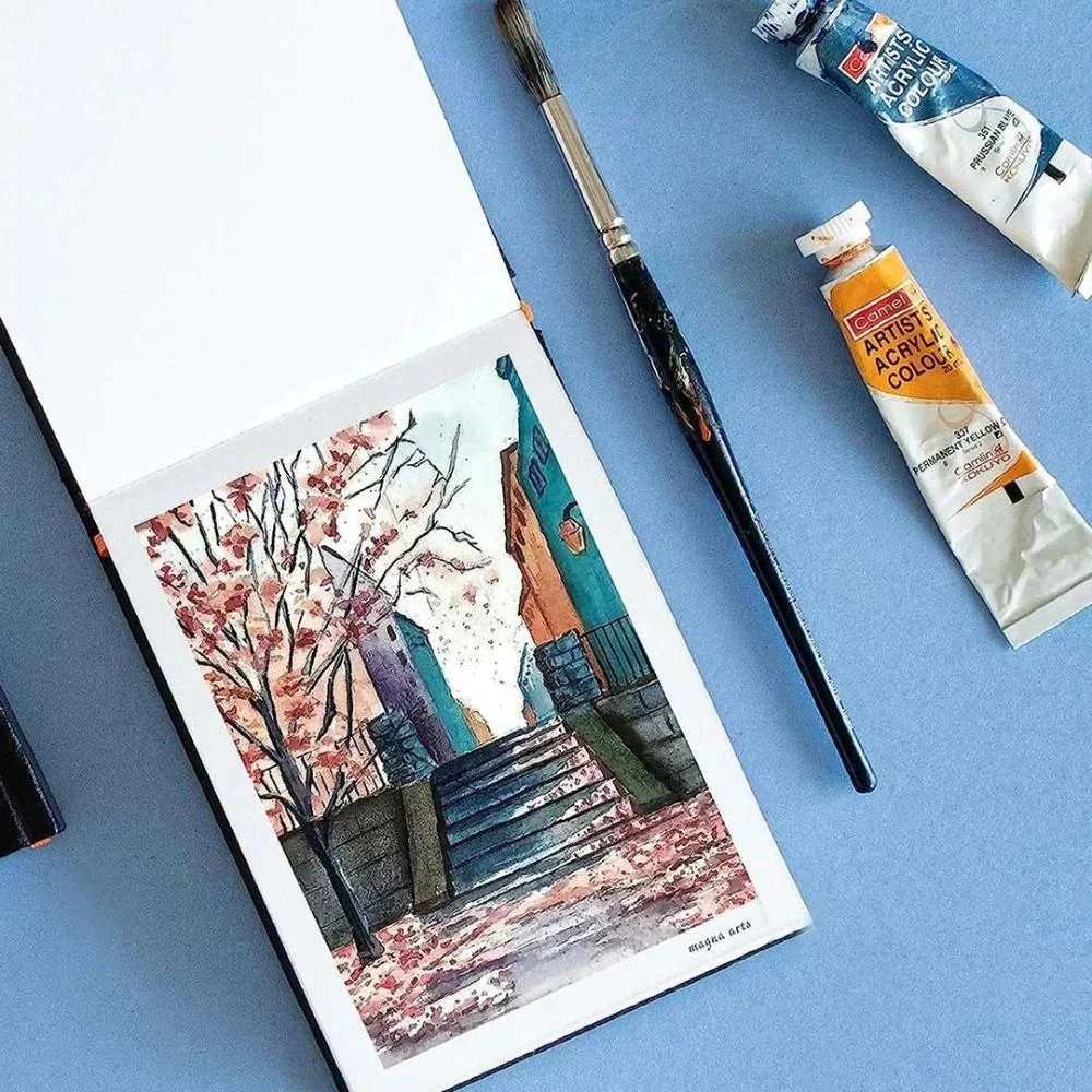 Artella Mix Media Sketchbook A6 Size 250gsm 32 Sheets For Acrylic Oil & Watercolor - Image 3