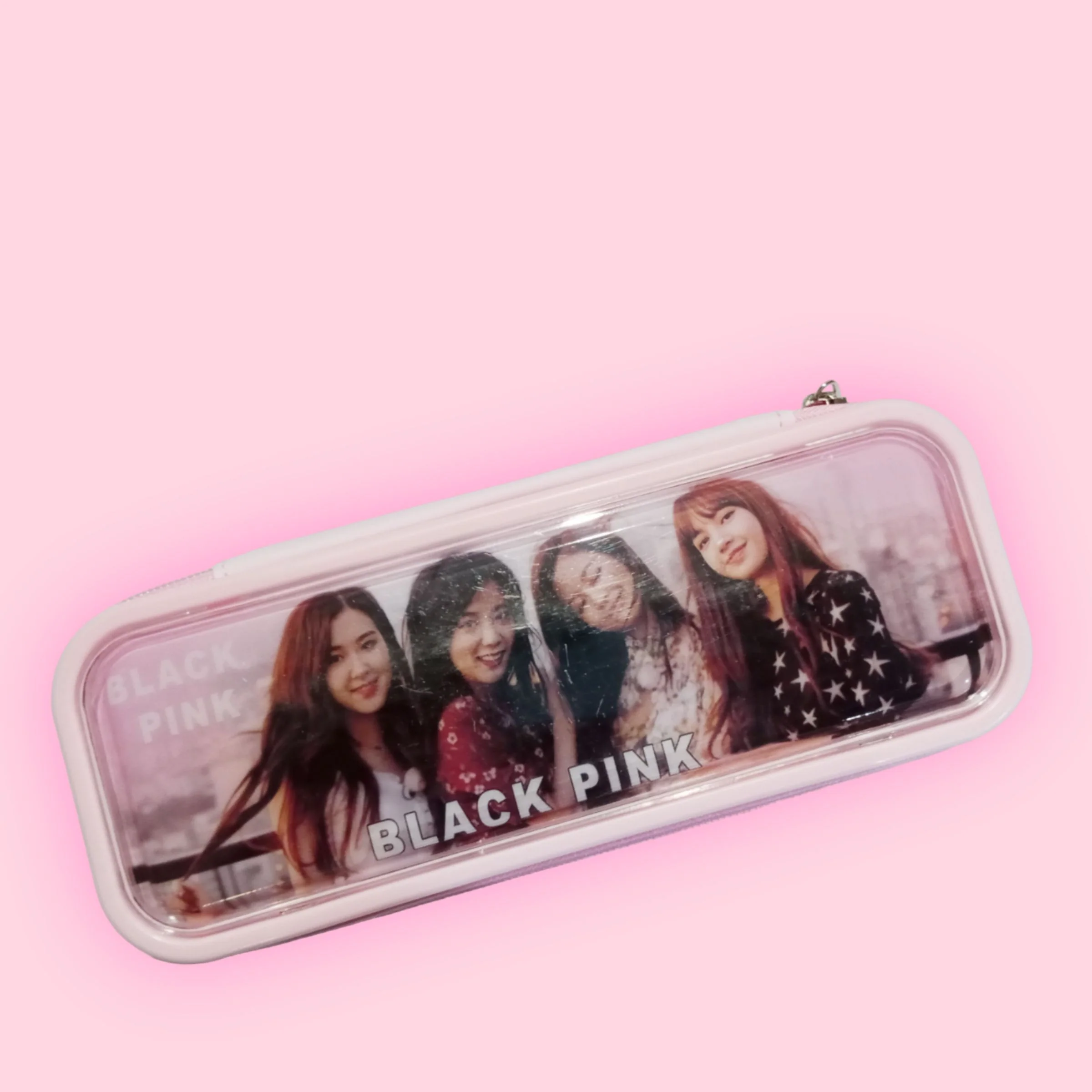 Black Pink Pencil Pouch With Colorful LED Lights - Image 2