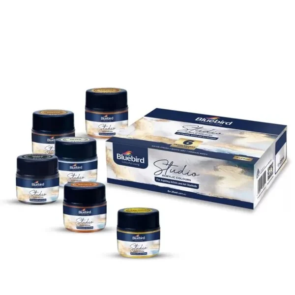 Bluebird Studio Acrylic Colours – 25 ml – Set of 6 - Image 4