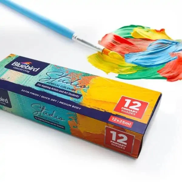 Bluebird Studio Acrylic Colours Primary Shades – 25ml Set of 12 - Image 3