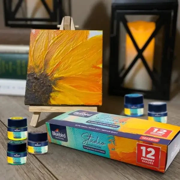 Bluebird Studio Acrylic Colours Primary Shades – 25ml Set of 12 - Image 4