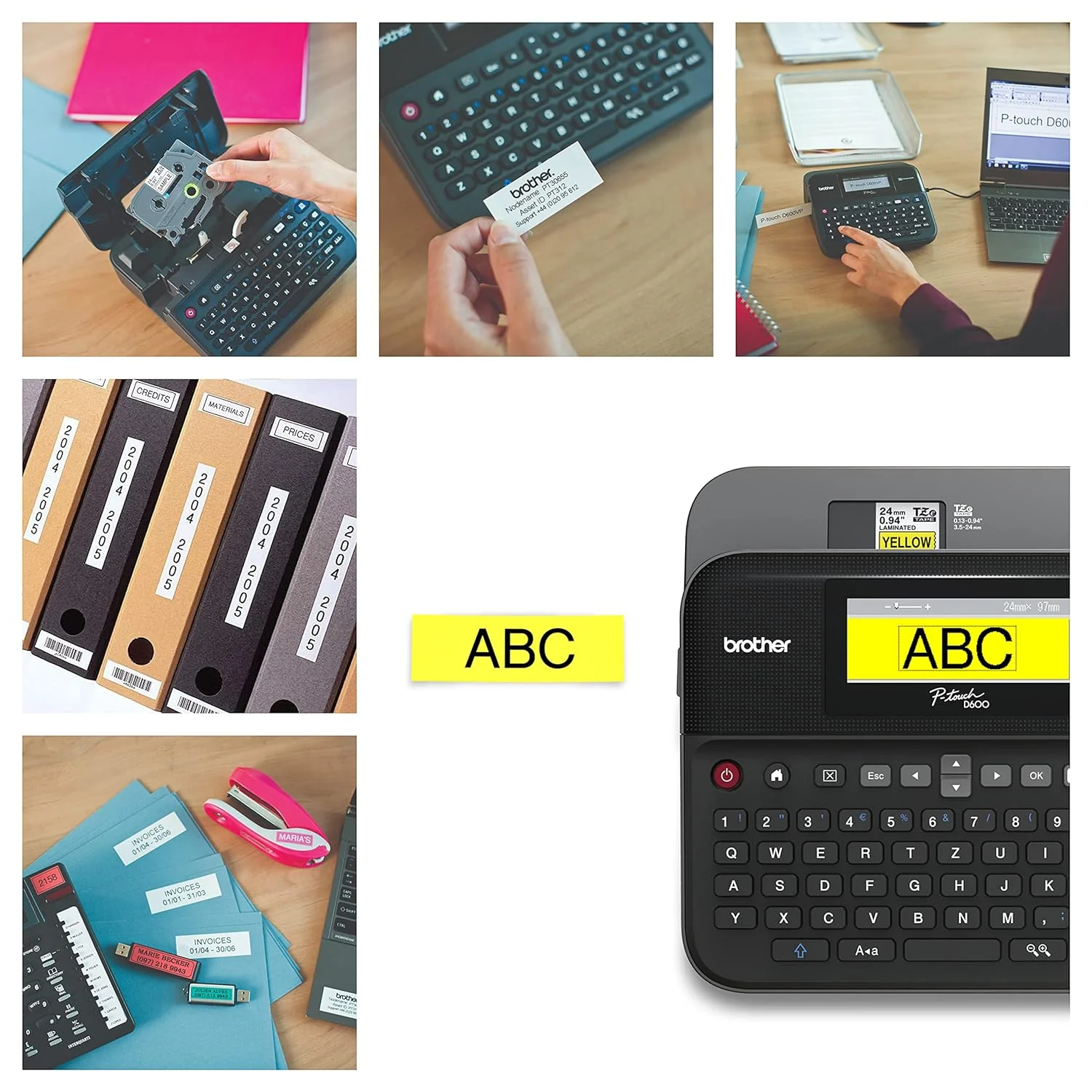 Brother PT-D600 PC-Connectable P-Touch Label Maker With Color Display - Image 3
