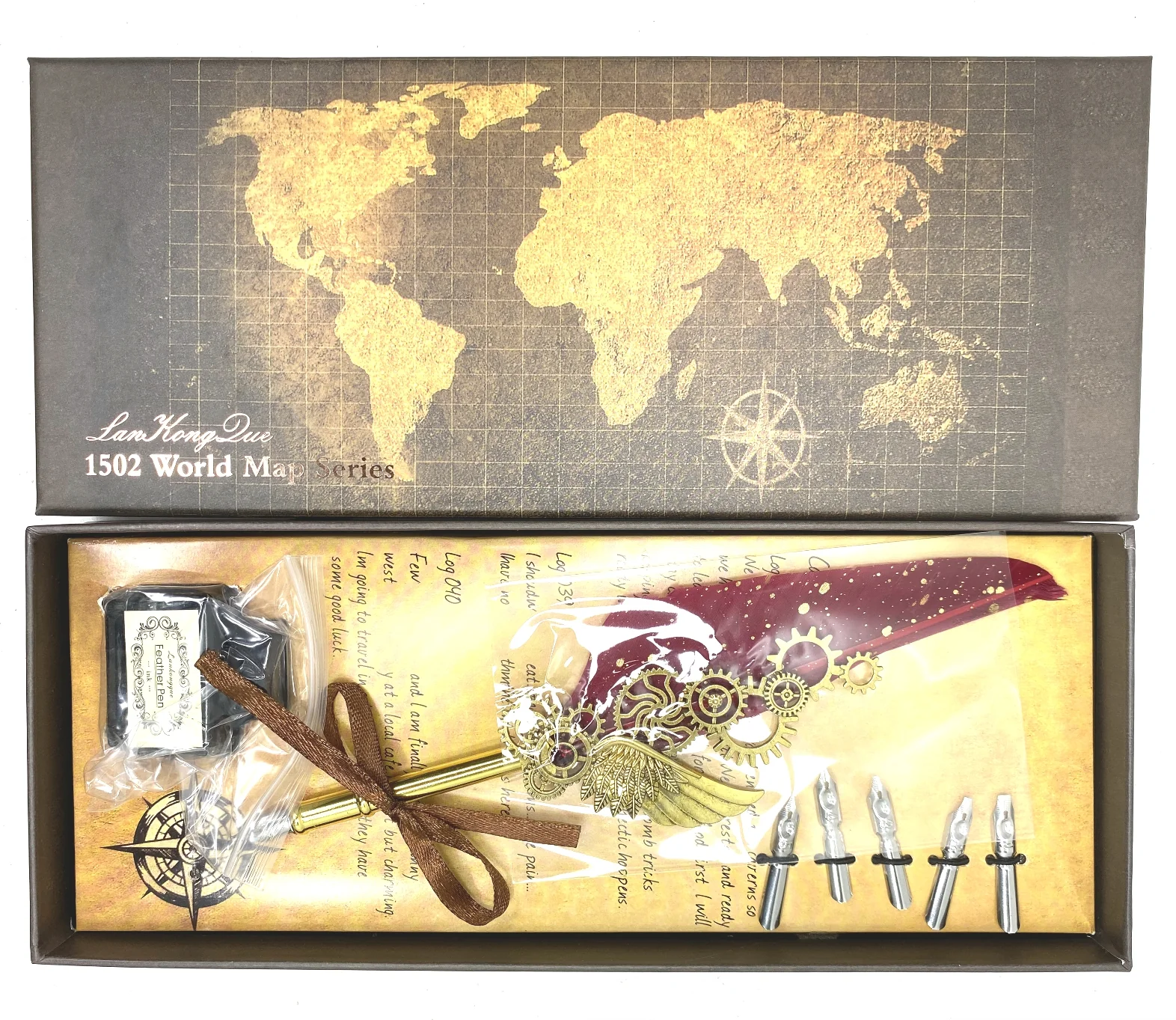 Calligraphy Pen Set with 5 Nibs & Ink Large - Multicolor