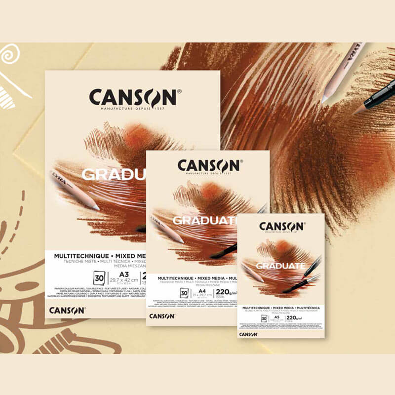 Canson Graduate Mixed Media Pad Yellow Ochre 220 gsm. - Image 6