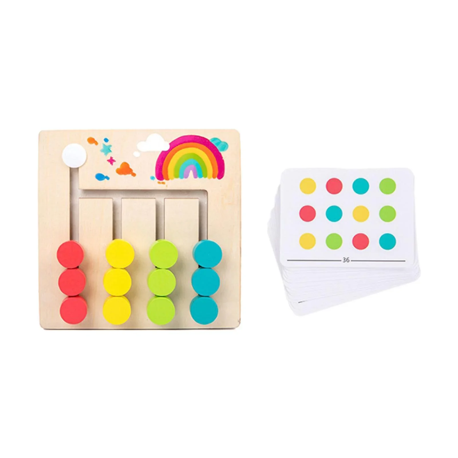 Color and Shape Matching Montessori Toys Slide Puzzle Board Games - Image 3