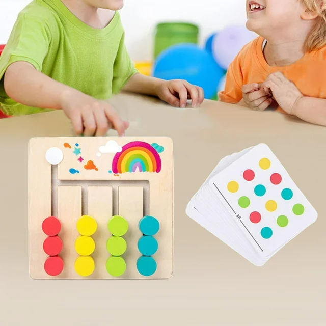 Color and Shape Matching Montessori Toys Slide Puzzle Board Games - Image 4