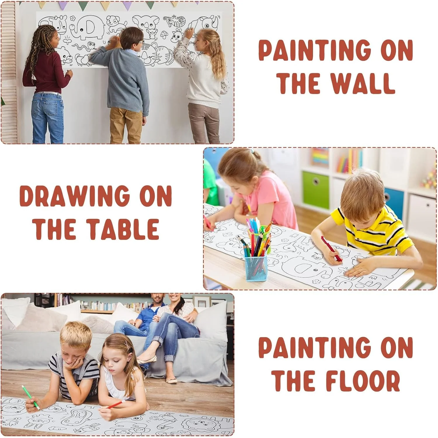 Craffiti Scroll for Children 300x3000mm Wall Sticker Drawing Roll | Reusable Graffiti Coloring Wall Paper for Kids (3+ Years) - Image 3