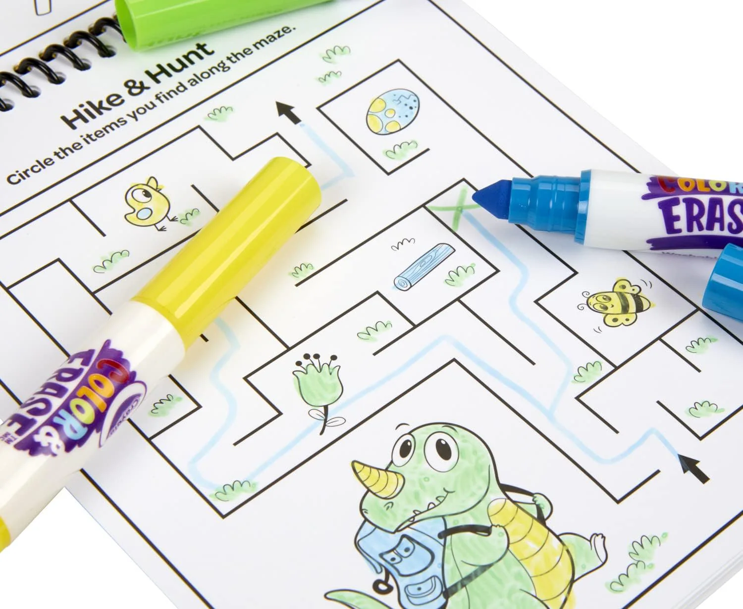 Crayola Dinosaur Color and Erase Reusable Activity Pad with Markers 811491 - Image 4