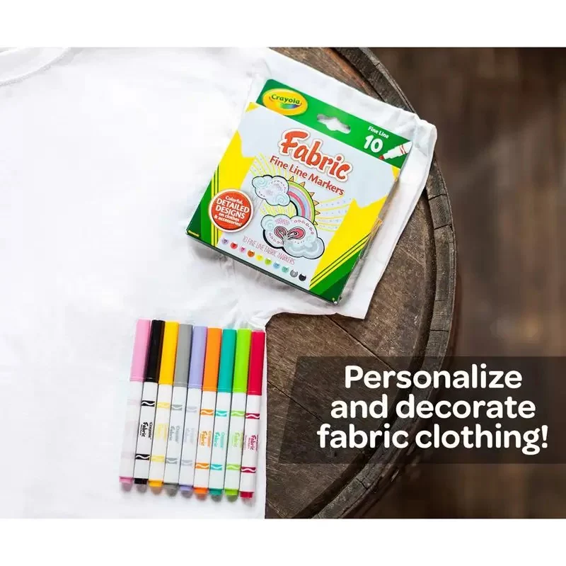 Crayola Fine Line Fabric Markers Set Of 10 588626 - Image 3