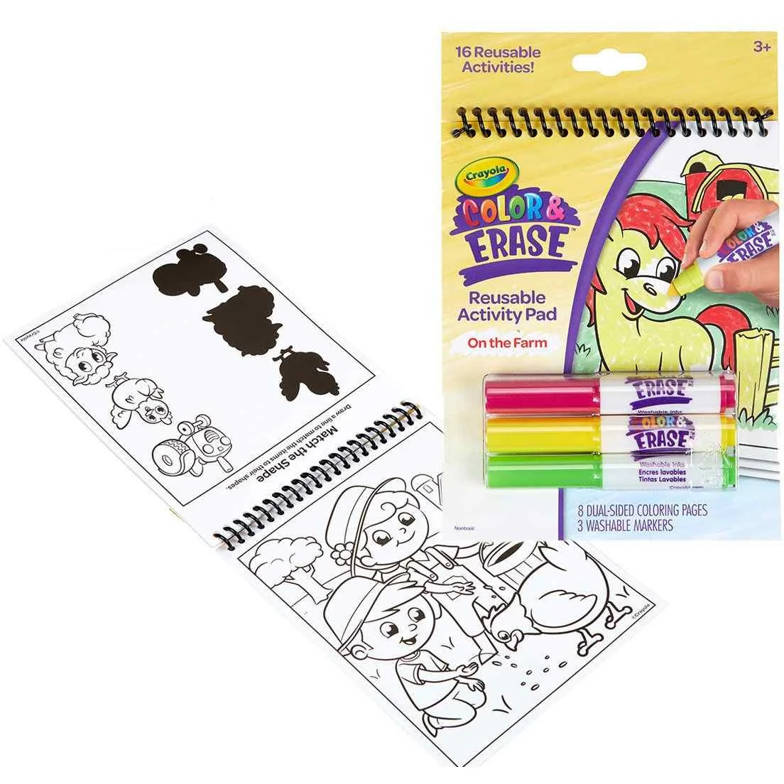 Crayola On the Farm Color and Erase Reusable Activity Pad with Markers 811492 - Image 3