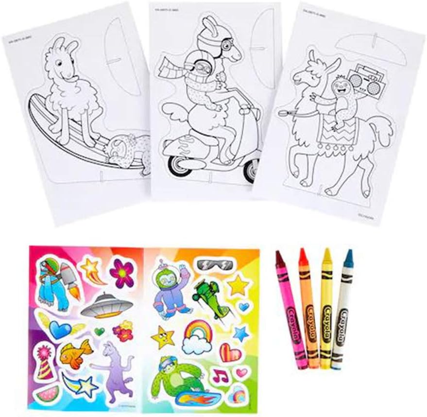 Crayola SLOTH LLAMAS Coloring Activity, Pop Out Pack 040671 - Image 2