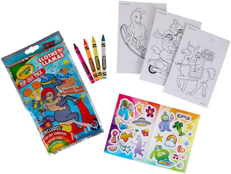 Crayola SLOTH LLAMAS Coloring Activity, Pop Out Pack 040671 - Image 3