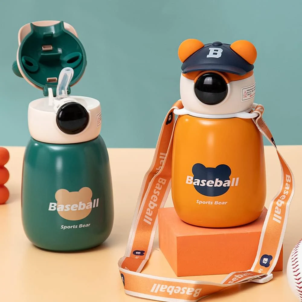 Cute Bear Portable Water Bottle with Adjustable Strap 650ml - Image 2
