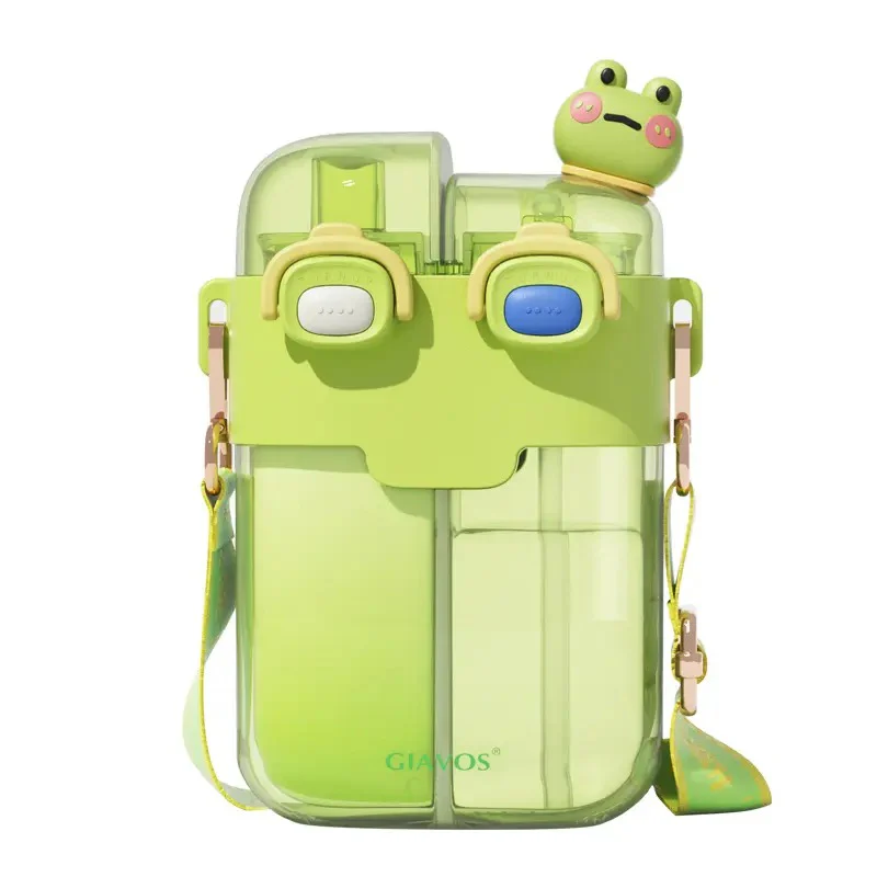 Magnum Cute Cartoon Double Portable Drinking plastic water bottle with belt - Image 5