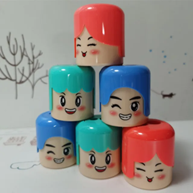 Cute Cartoon Smiling Face Double Hole Pencil Sharpener - Image 4