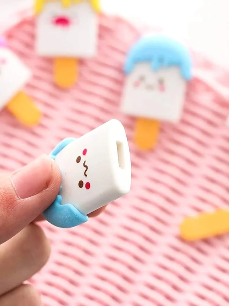 Cute Ice Cream Shape Rubber Pencil Erasers - Image 3