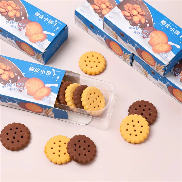 Cute Little Cookie Pencil Erasers for Kids Set of 6 - Image 4