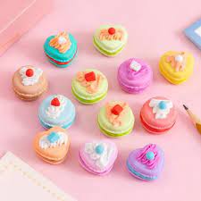 Cute Macaron Dessert Erasers Creative Rubber Pencil Eraser for Kids Pcs Set - Image 3
