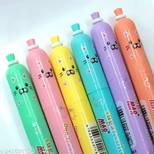 Cute Sausage Shape Cat Highlighter Set of 6 - Image 4
