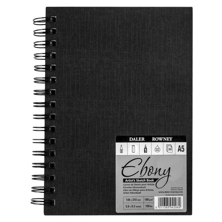Daler Rowney Ebony Hardback Spiral Sketchbook - Image 3