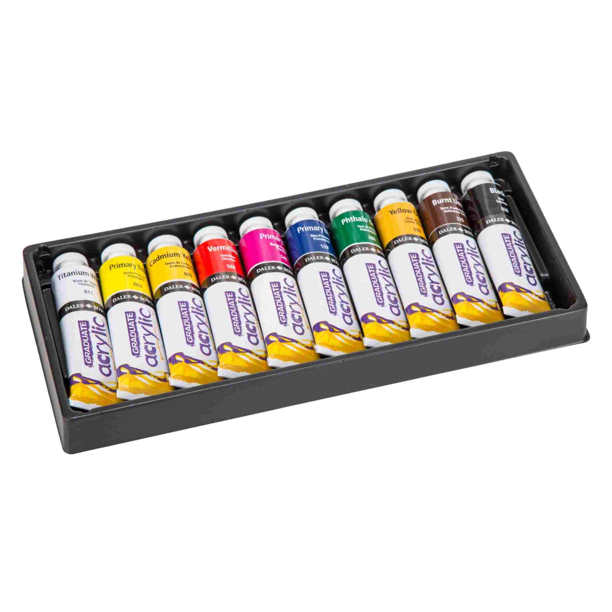 Daler Rowney Graduate Acrylic Paints 38ml Set of 10 - Image 3