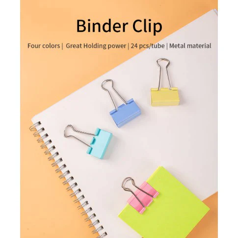 Deli Colorful Binder Clip 15mm E8556A Pack of 60 - Image 3