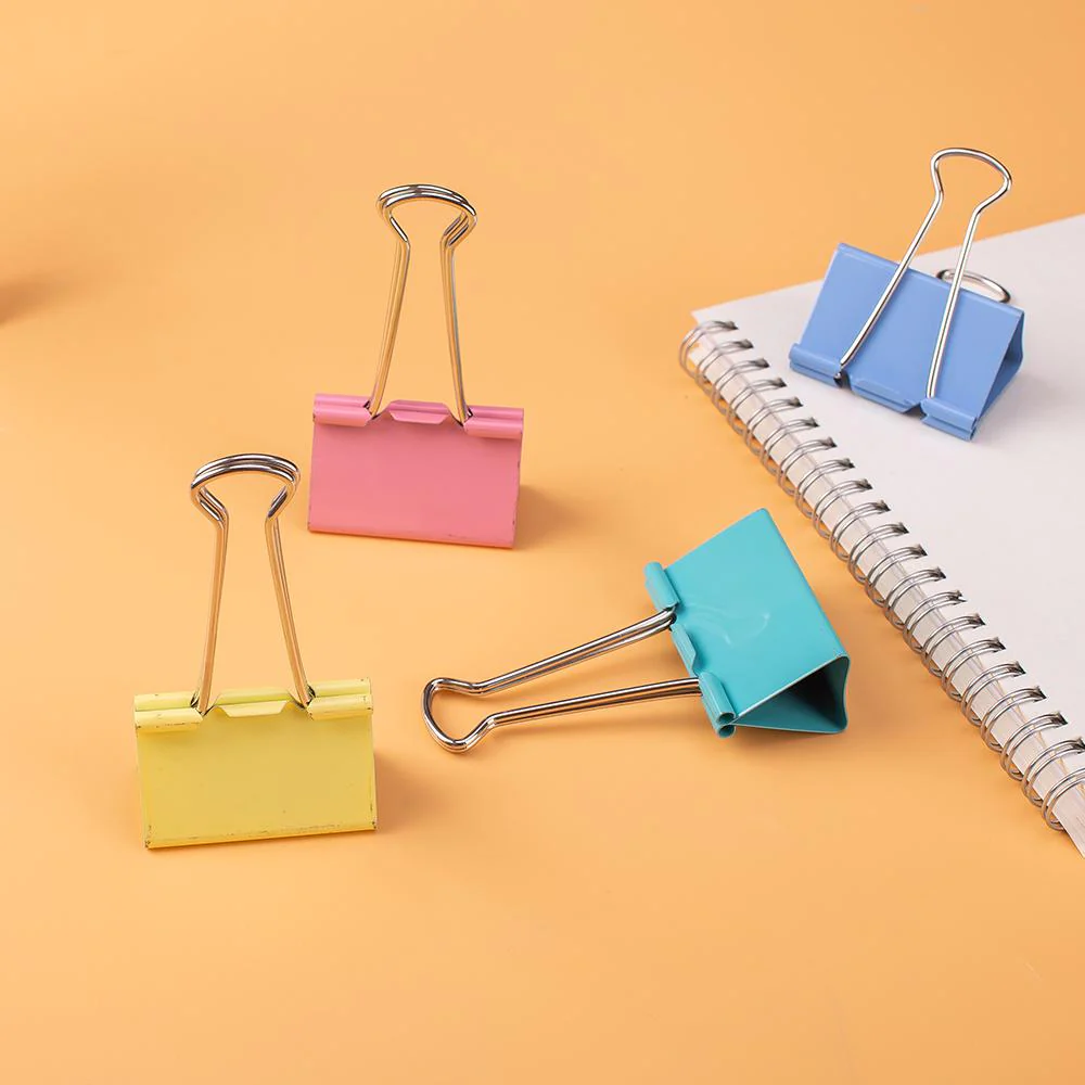 Deli Colorful Binder Clip 51mm E8551A Pack of 12 - Image 4