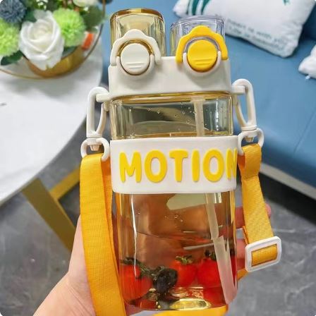 Double Way Drinking Plastic Water Bottle with Jumping Cap 550ml - Image 3
