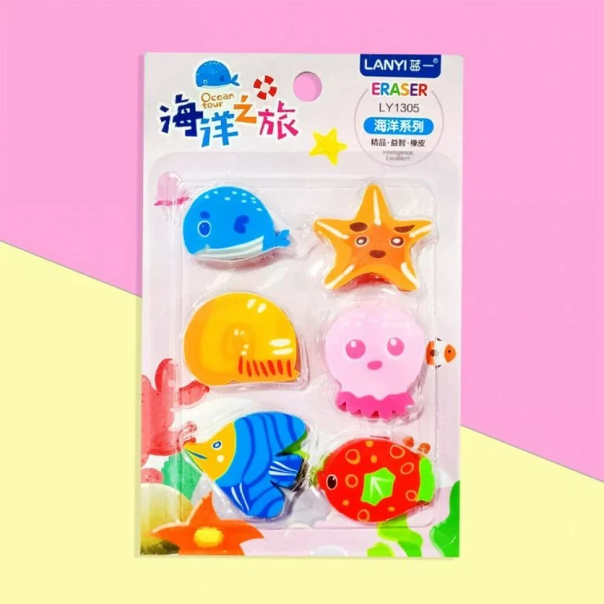 Dream Sea Animals Eraser Set of 6 - Image 3