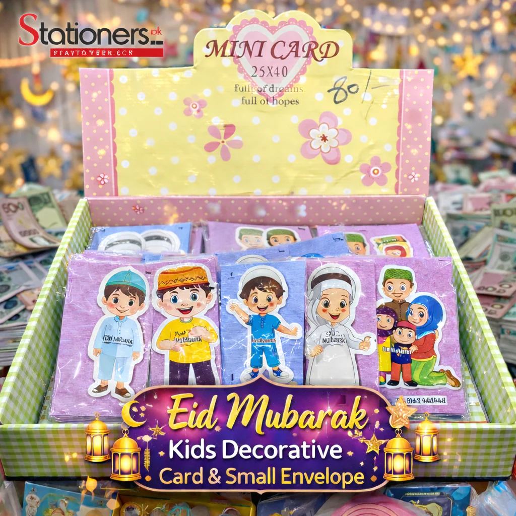 Eid Mubarak Small Envelope – 6.5 x 4.5 Inch Decorative Eidi Envelope for Kids & Family Pack Of 6 - Image 3