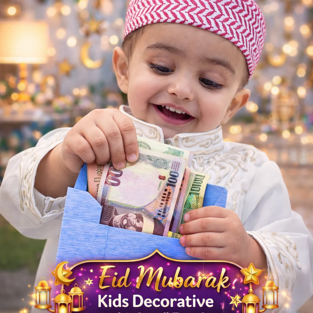 Eid Mubarak Small Envelope – 6.5 x 4.5 Inch Decorative Eidi Envelope for Kids & Family Pack Of 6 - Image 5