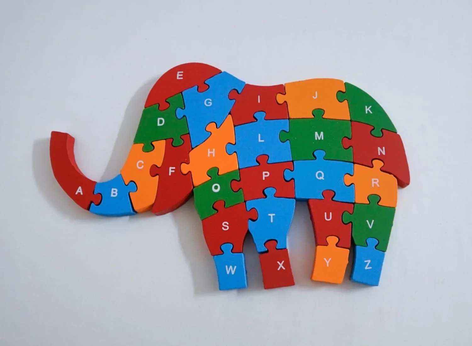 Elephant Wooden Educational Alphabet & Numbers Jigsaw Puzzle - Image 2