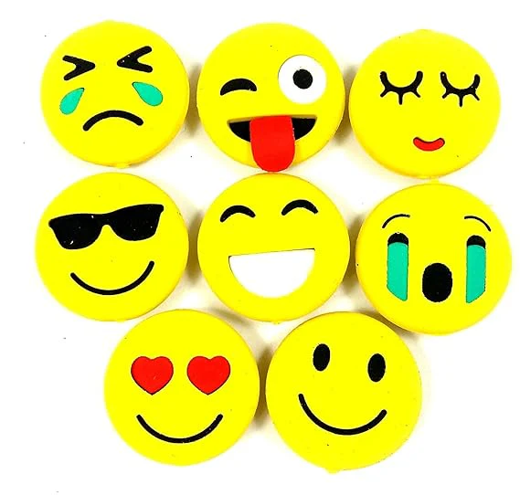Emoji Eraser Lovely Smiling Face Cute Rubber for kids Pack of 4 - Image 3