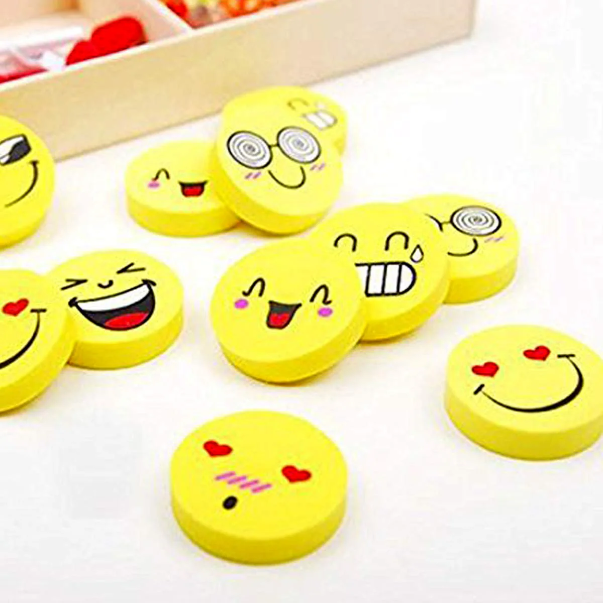 Emoji Eraser Lovely Smiling Face Cute Rubber for kids Pack of 4 - Image 5