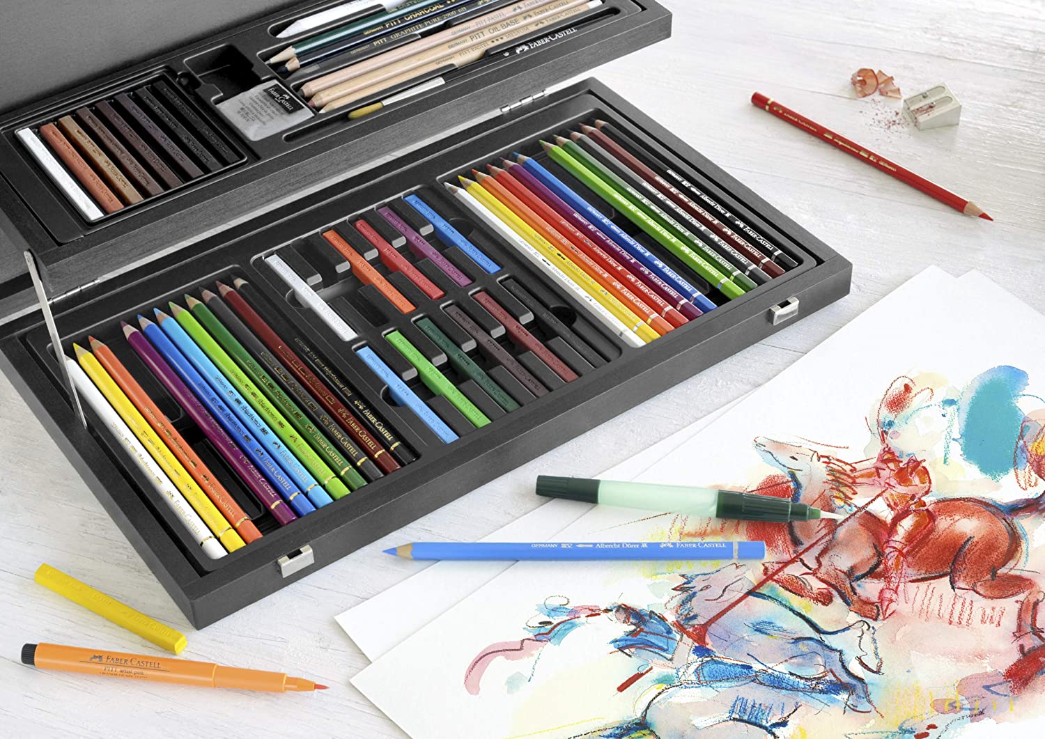 Faber Castell Art & Graphic Compendium Wooden Case 53pcs (This item is in stock. If you’d like to order, please contact us on WhatsApp. Orders are placed there, and payment must be made in advance) - Image 2