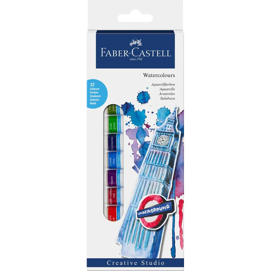 Faber Castell Watercolor Set of 12 (This item is in stock. If you’d like to order, please contact us on WhatsApp. Orders are placed there, and payment must be made in advance)