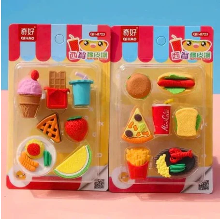 Fancy eraser Fast Food 6pcs (AS201) - Image 2