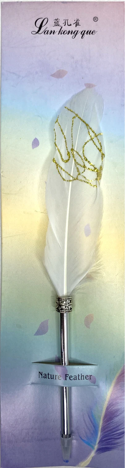 Feather Ball Pen Silver - Mix Colour