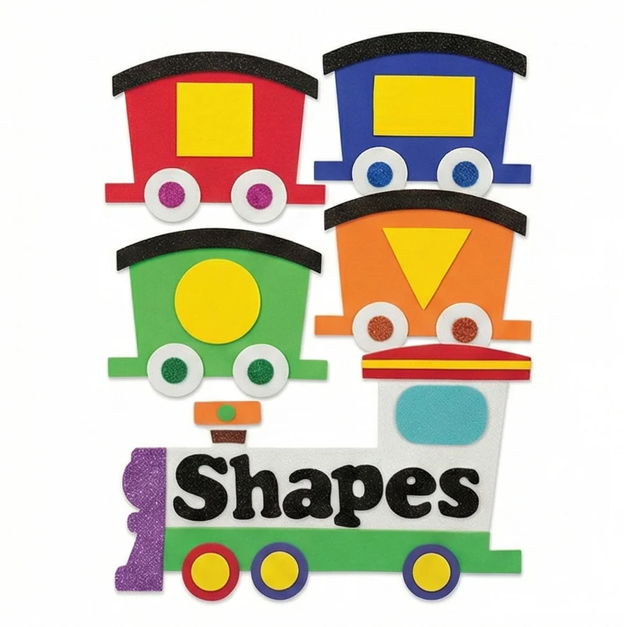 Foaming Sticker Train shapes
