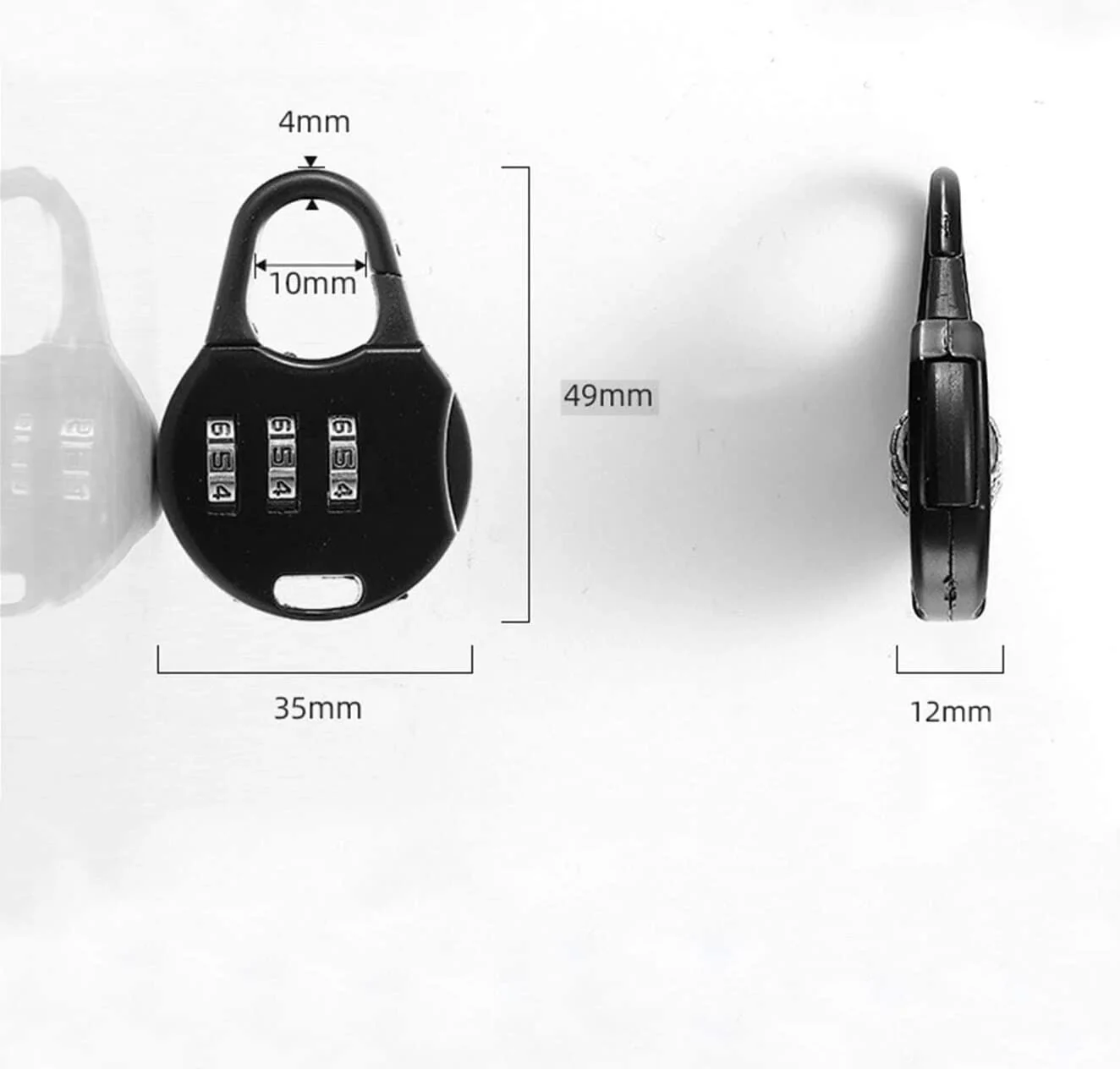 FunBlast 3-Digit Password Lock – Keyless Mini Padlock for Luggage, Travel & Briefcases 1pc - Image 3