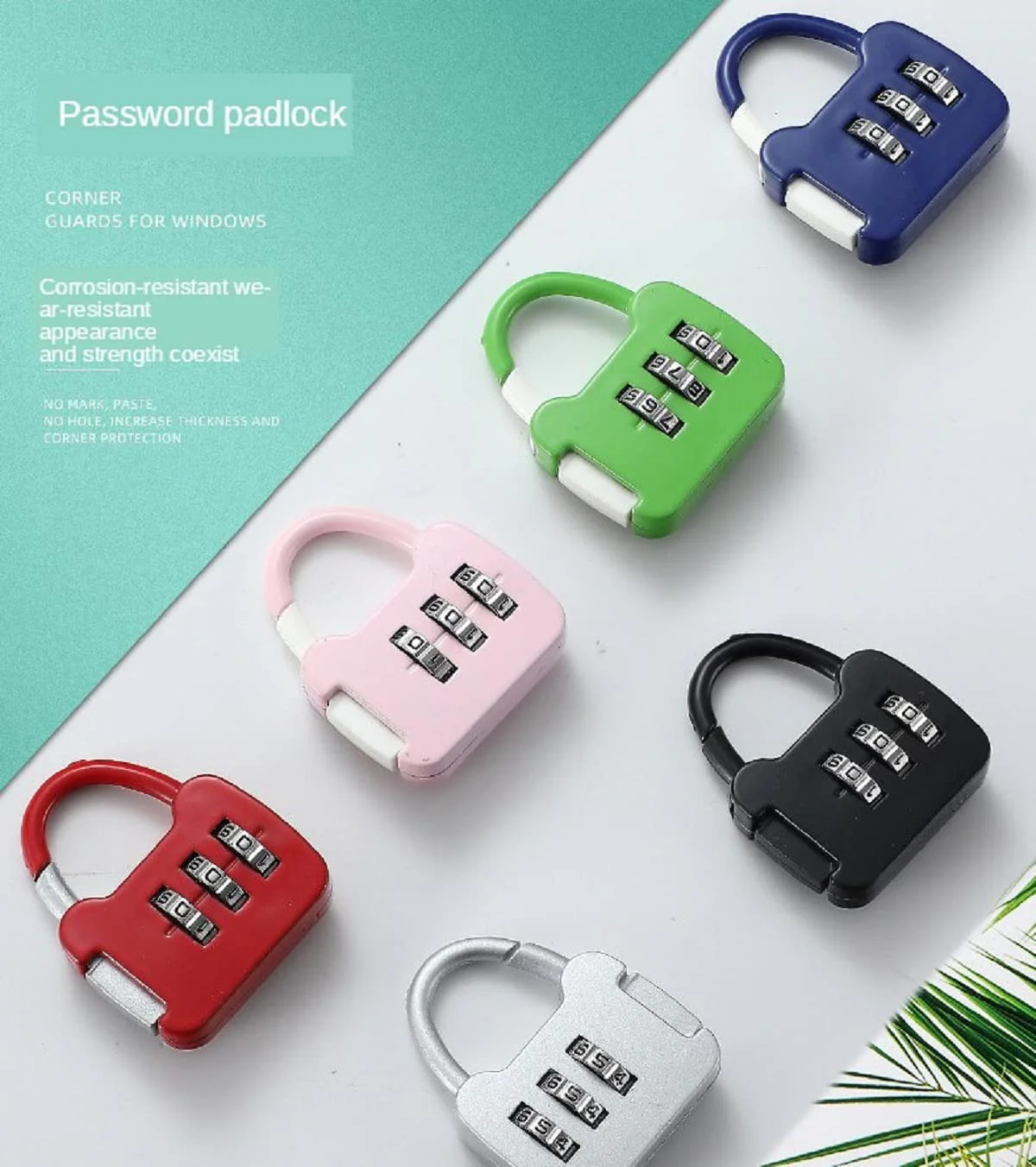FunBlast 3-Digit Password Lock – Keyless Mini Padlock for Luggage, Travel & Briefcases 1pc - Image 4