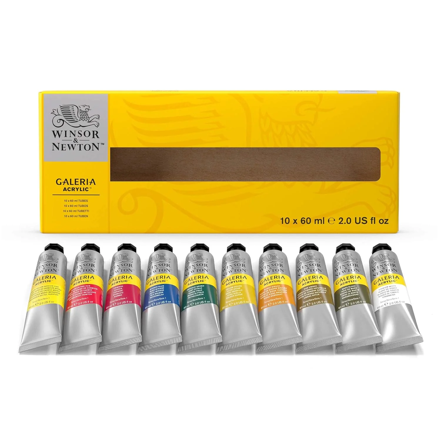 Winsor & Newton Galeria Acrylic Paints 10x60ml Tube Set - Image 3