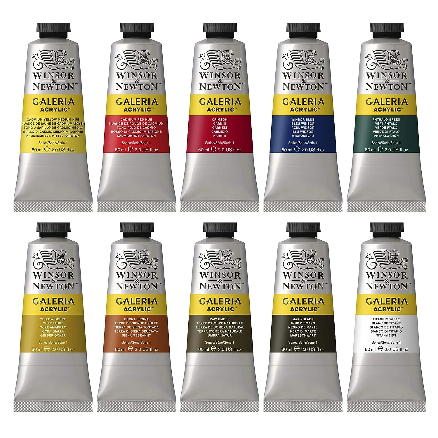 Winsor & Newton Galeria Acrylic Paints 10x60ml Tube Set - Image 5